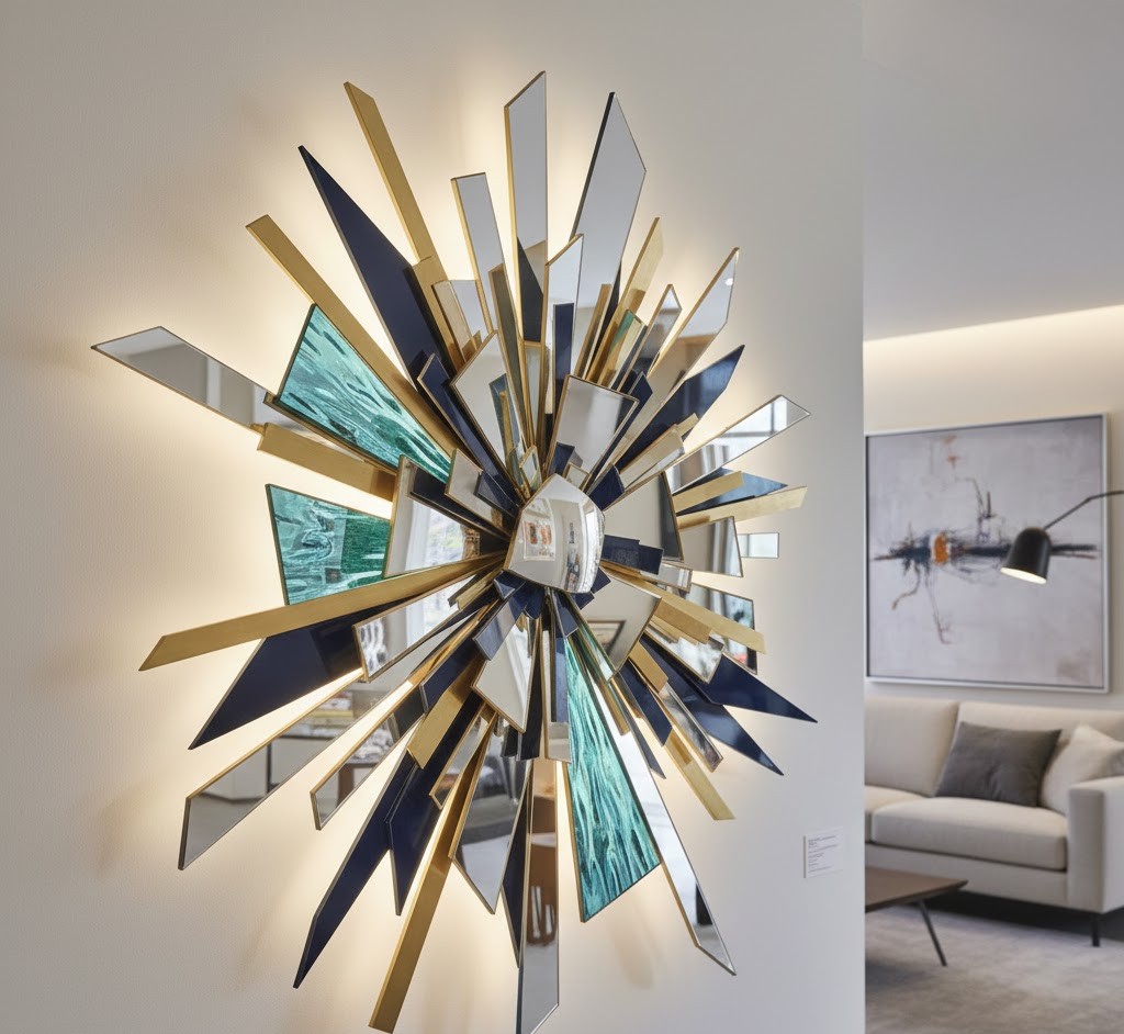 Sculptural wall mirror