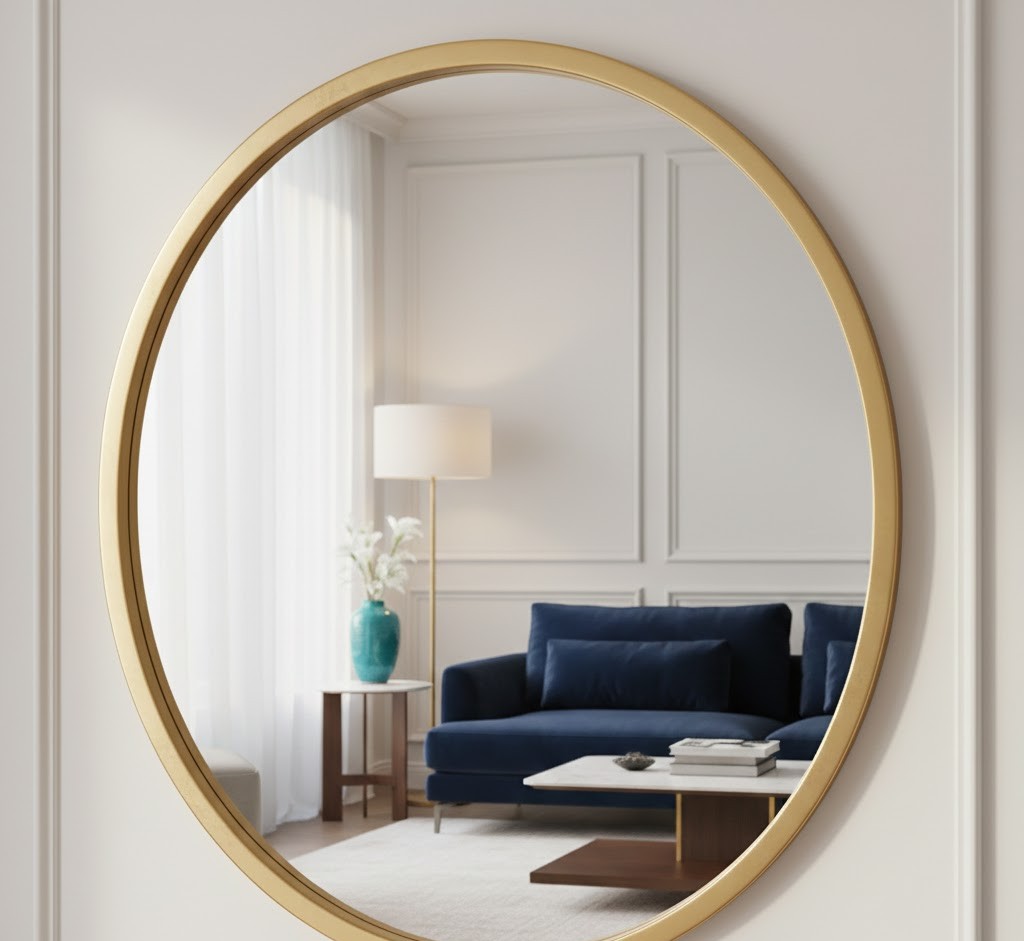 Oval minimalist mirror